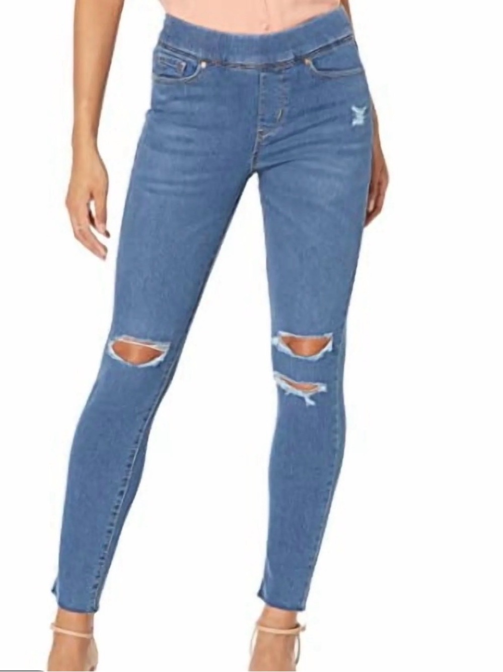 Levi Strauss Totally Shaping Pull on Skinny Jeans Distressed SZ 16L NWT